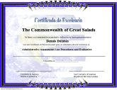 Certificado de Excelencía