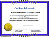 Certificado de Excelencía