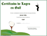 Certificado de Logro en Golf