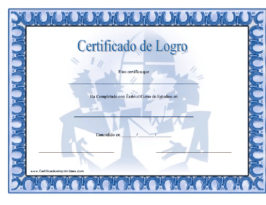 Certificado de Logro Estudios en Matemáticas certificate