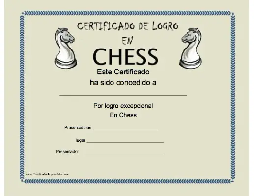 Certificado de Logro en Chess certificate