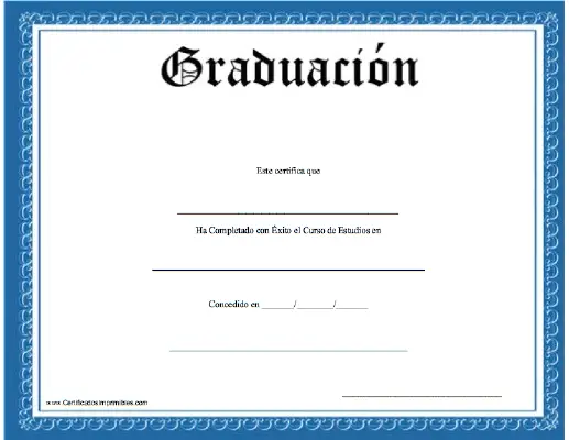 Graduación certificate