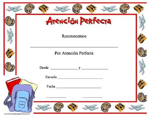 Atención Perfecta certificate