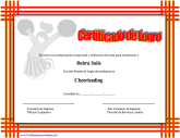 Certificado de Logro en Cheerleading