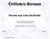 Certificado de Matrimonio