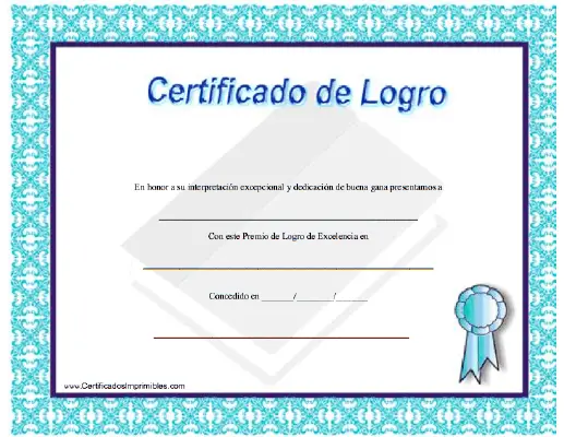 Certificado de Logro certificate