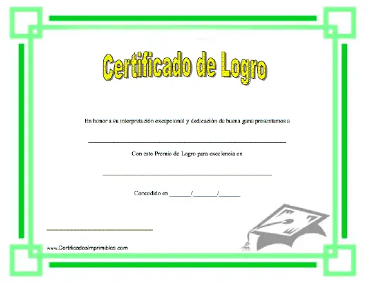 Certificado de Logro certificate