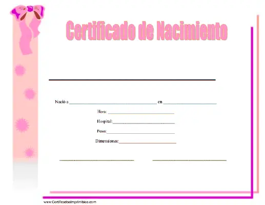 Certificado de Nacimiento certificate