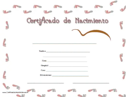 Certificado de Nacimiento certificate