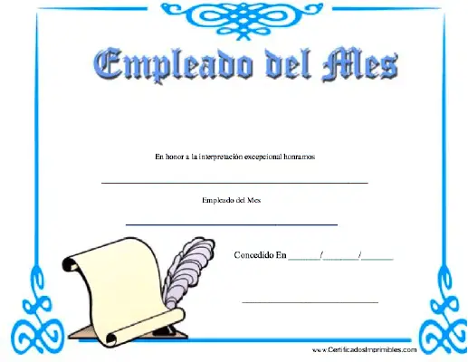 Empleado del Mes certificate