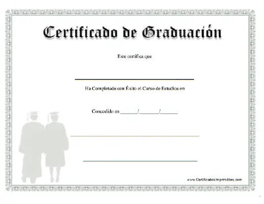 Certificado de Graduación certificate