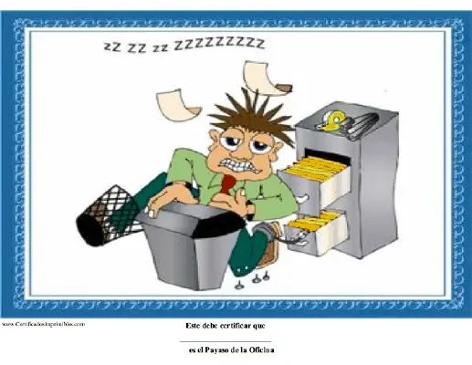 El Payaso de la Oficina certificate