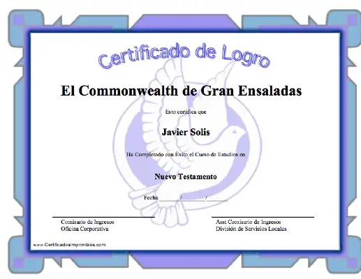 Certificado de Logro certificate