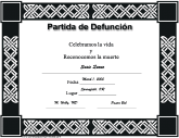Partida de Defunción